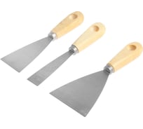 Набор шпателей ТУНДРА деревянная рукоятка, 25-50-80 мм, 3 шт. 2393864