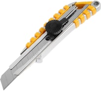 Нож ТУНДРА универсальный, прорезиненный металлический корпус, винтовой фиксатор, 18 мм 1006509