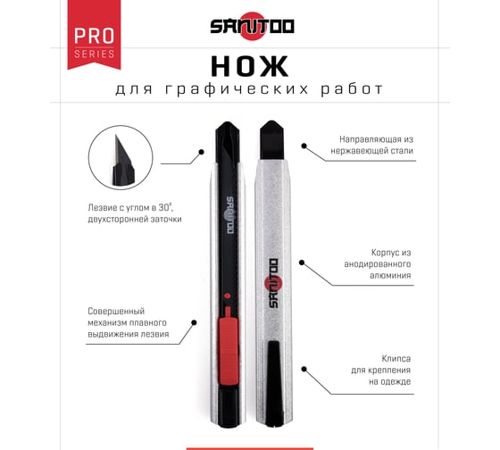 Нож PRO для графических работ Sanitoo 9 мм 3100