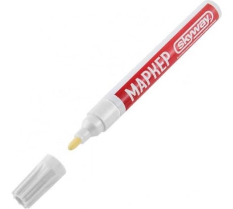 Универсальный маркер с наконечником из фетра, цвет белый SKYWAY S03501001