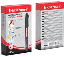 Перманентный маркер ErichKrause P-70, цвет чернил черный, 12 шт. в упаковке 37073