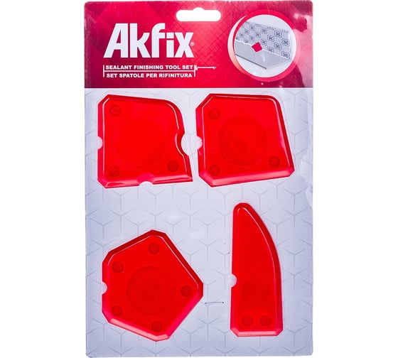 Набор шпателей для выравнивания и затирки герметиков  4 шт. Akfix BYM4