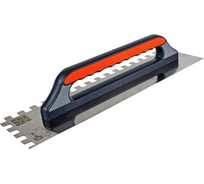 Гладилка DECOR 3к, 480x130мм, нержавеющая сталь зуб 14x14 мм 0,7 мм 11613024