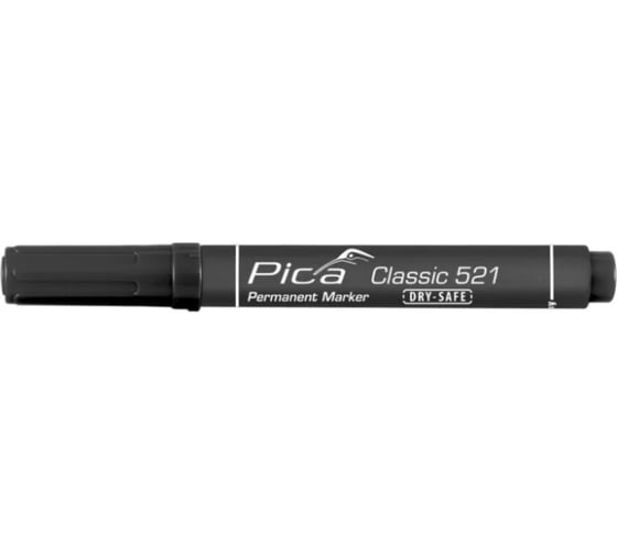 Маркер PICA перманентный чёрный classic dry safe 521/46
