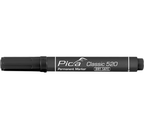 Маркер PICA перманентный чёрный classic dry safe 520/46