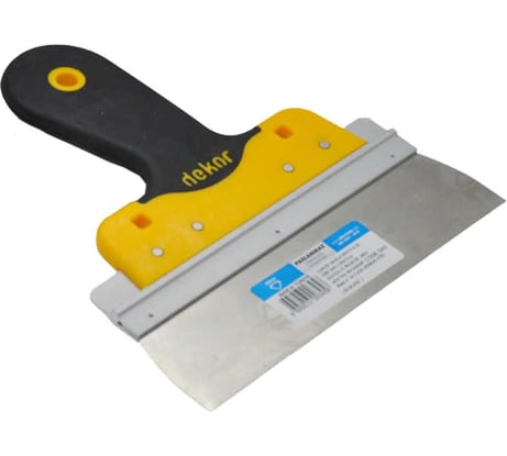 Шпатель DEKOR HASSAN фасадный 200 нерж.сталь, пластиковая ручка DEKOR 345
