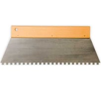 Шпатель EDMA зубчатый 300 мм с квадратными зубьями 6x6 мм, деревянная ручка 255255