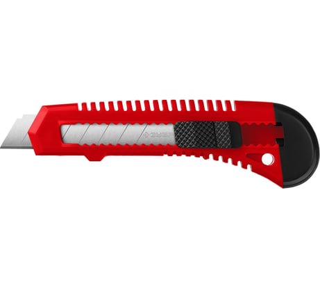 Нож из АБС пластика со сдвижным фиксатором Зубр АБС-18, сегмент, лезвия 18 мм, 09155_z01