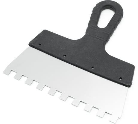 Шпатель Политех Lux нержавеющая сталь, 200 мм, зубцы 10x10 мм 1043209