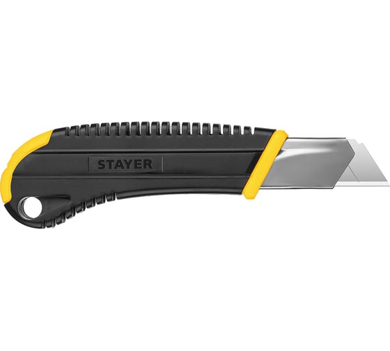 Нож с винтовым фиксатором Stayer HERCULES-25 сегментированные лезвия 25 мм  09141_z01