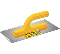 Штукатурная зубчатая нержавеющая рукоятка с пластиковой ручкой Stayer Master 130x270 мм, 6x6 мм 08012-06_z01