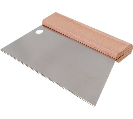 Шпатель нержавеющая сталь прямая трапеция НАШ ИНСТРУМЕНТ 180 мм S3 зуб 2,5х2мм/Р/ 020614-003