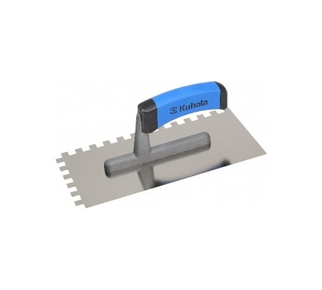 Зубчатая гладилка из нержавеющей стали KUBALA 130x270 мм, зуб 12x12 мм, ручка G-1 0205