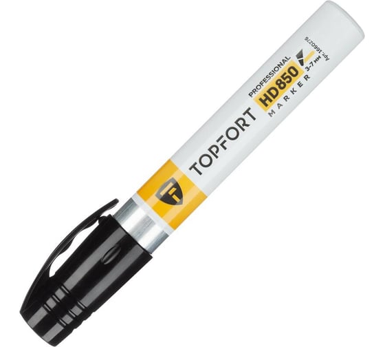 Маркер для агрессивной среды Topfort HD 850 черный, 3-7 мм, скошенный наконечник 1660276