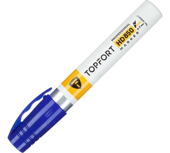 Маркер для агрессивной среды Topfort HD 850 синий, 3-7 мм, скошенный наконечник 1660277
