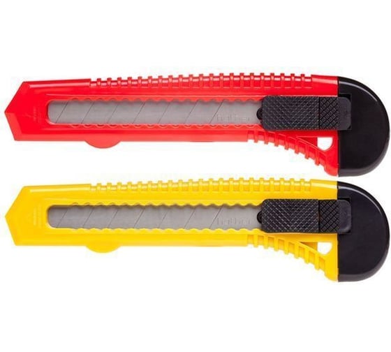 Канцелярский нож Hatber X-BLADE 18 мм, PUSH-LOCK в пакете, 24 шт. в упаковке 060160