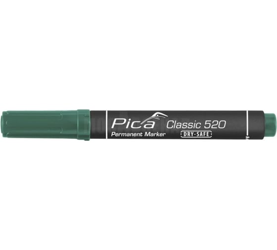 Маркер перманентный PICA зеленый Classic Dry Safe 520/36