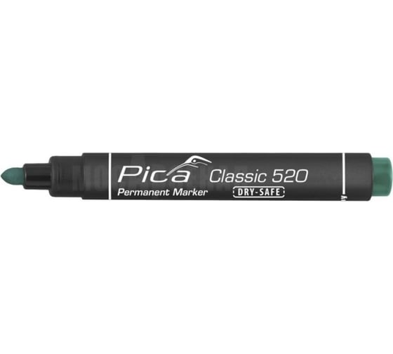 Маркер перманентный PICA зеленый Classic Dry Safe 520/36