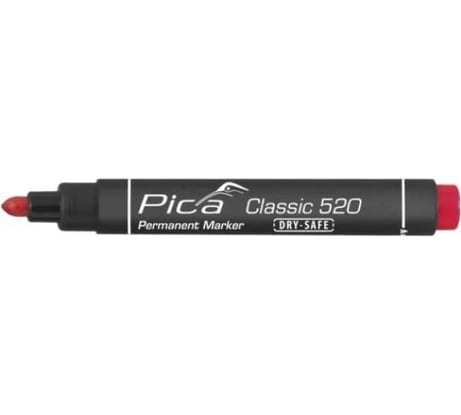 Маркер перманентный PICA красный Classic Dry Safe 520/40