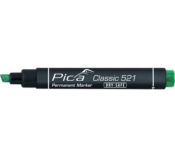 Маркер перманентный PICA зеленый Classic Dry Safe 521/36