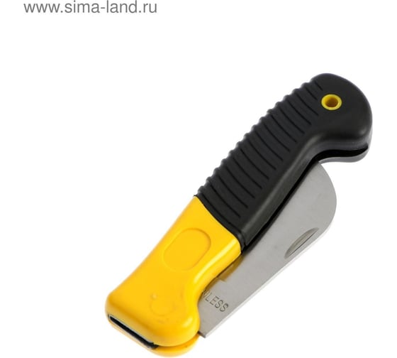 Универсальный складной нож ТУНДРА двухкомпонентная рукоятка, изогнутое лезвие, нержавеющая сталь 3593380