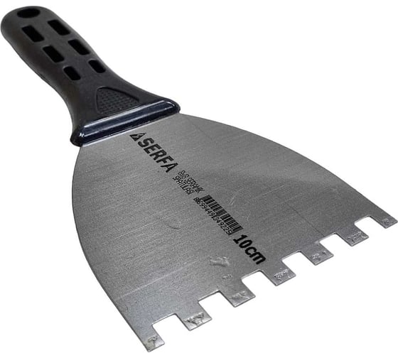 Зубчатый шпатель Serfa с пластиковой ручкой, 10 см, 8x8 КОД 922