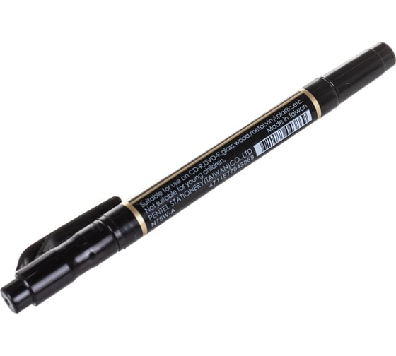 Перманентный двусторонний маркер Pentel PenTwinTip черный, 0.3х0.6мм, 0.8х1.2 мм. N75W-A