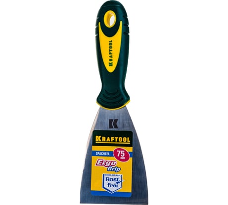 Шпательная лопатка Kraftool с двухкомпонентной ручкой нержавеющее полотно 75 мм 10035-075