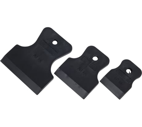 Набор шпателей ZTR 40-60-80 мм, черная резина, 3 шт., эконом / 1002