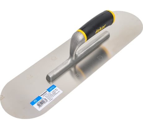 Гладилка для бассейнов DEKOR HASSAN нержавеющая сталь, 120х450мм пластиковая ручка 266