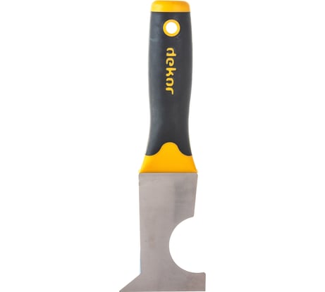 Скребок DEKOR многофункциональная нержавеющая сталь, 65х90х220 фибергласовая ручка 256