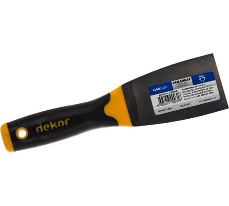 Шпатель нержавеющая сталь DEKOR 60 мм ручка с эластомерным покрытием 031