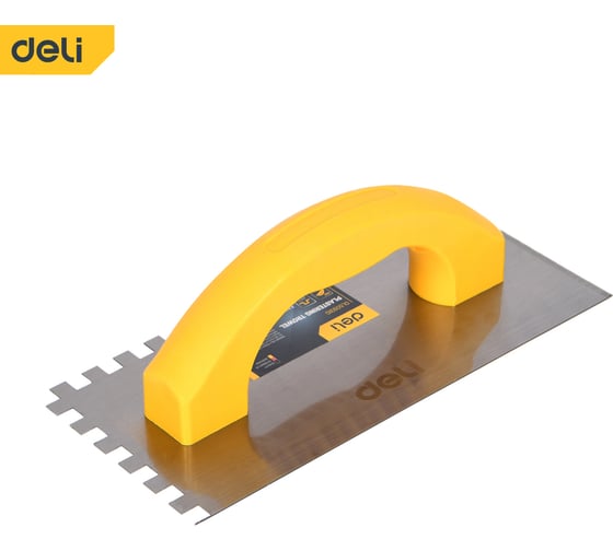 Гладилка (кельма) зубчатая прямоугольная Deli DL509310 230x100мм (зуб 8x8мм) 130308