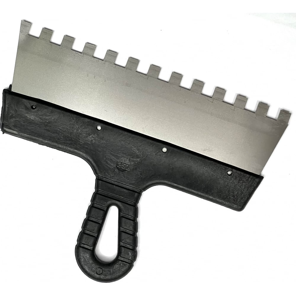 Шпатель Berhau зубчатый 250мм зуб 10x10 нержавеющая сталь пластиковая ...