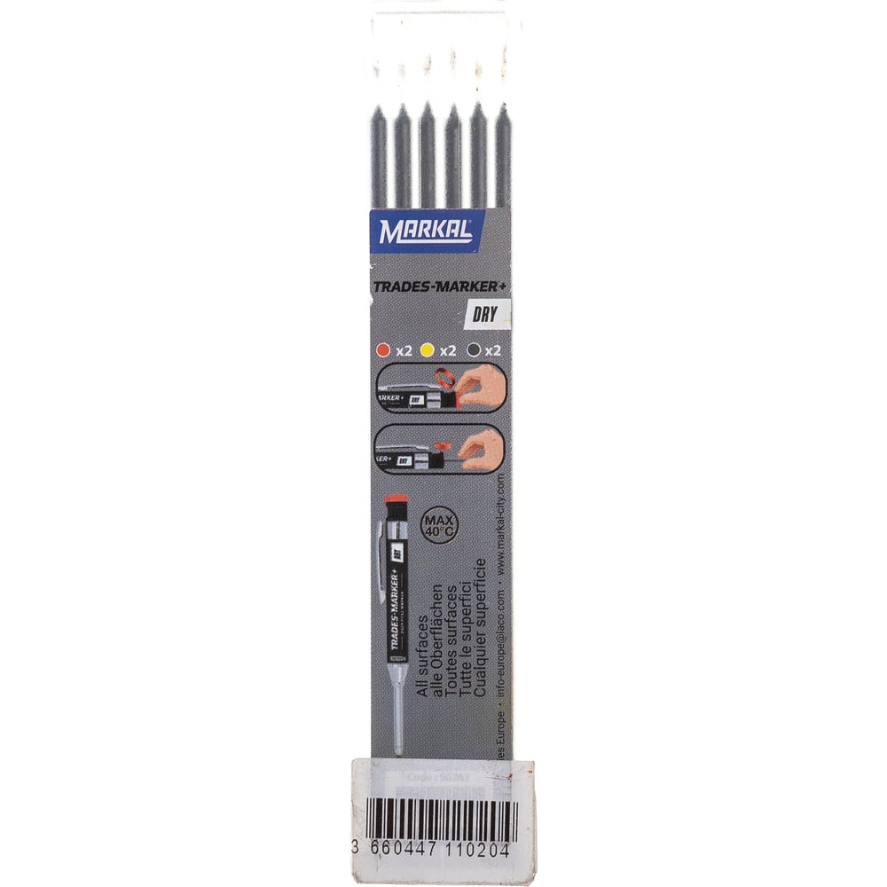 Стержни для карандаша Markal Trades Marker Dry, графитовые, 6 шт 96262 ...