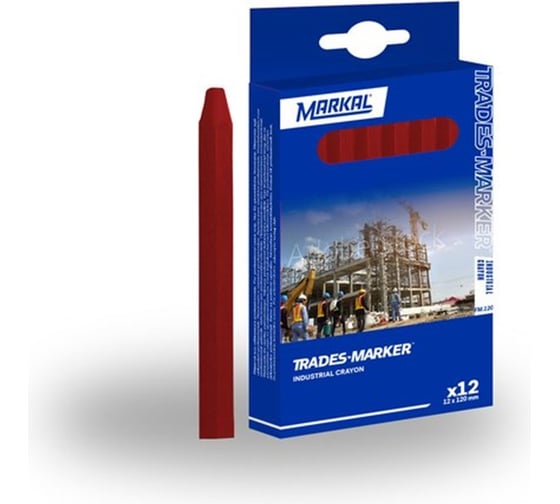 Восковой промышленный мелок FM.120 универсальный, красный 44010300