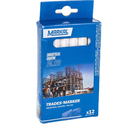 Восковой промышленный мелок Markal FM.120 универсальный, белый 44010100