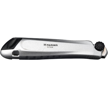 Нож HARDEN профессиональный, 18 мм, выдвижное лезвие, металлический корпус, 6 лезвий в комплекте 570331