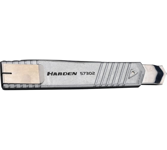 Нож HARDEN открытый Глосс, 18 мм, выдвижное лезвие, цельномет. корпус 570302