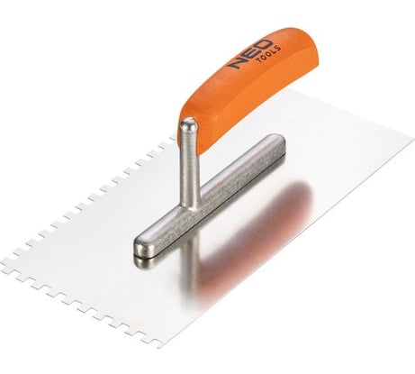 Зубчатая гладилка NEO Tools 270х128 мм зуб 6х6х6 мм деревянная ручка 50-162