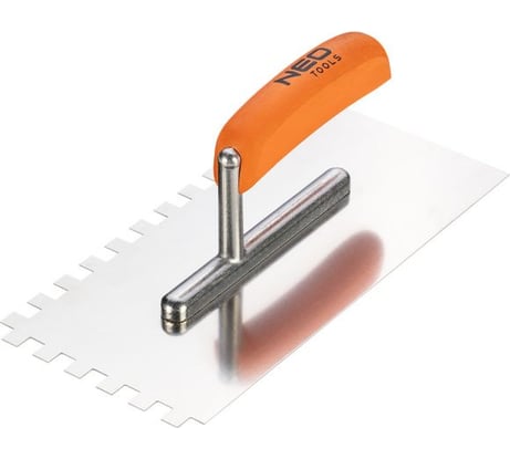 Зубчатая гладилка NEO Tools 270х128 мм зуб 10х10х10 мм деревянная ручка 50-164