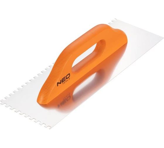 Зубчатая гладилка NEO Tools 380х128 мм зуб 6х6х6 мм деревянная ручка 50-172