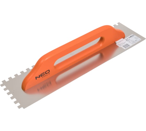 Зубчатая гладилка NEO Tools 480х128 мм зуб 10х10х10 мм деревянная ручка 50-183