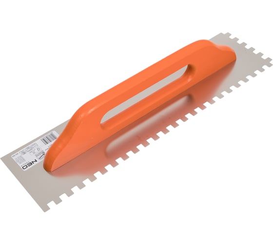 Зубчатая гладилка NEO Tools 480х128 мм зуб 10х10х10 мм деревянная ручка 50-183