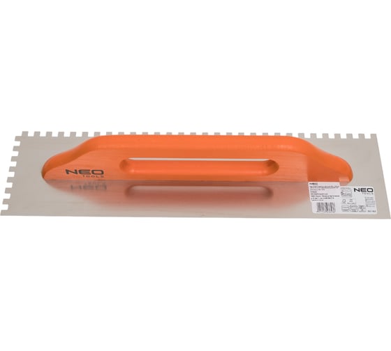 Зубчатая гладилка NEO Tools 480х128 мм зуб 8х8х8 мм деревянная ручка 50-182