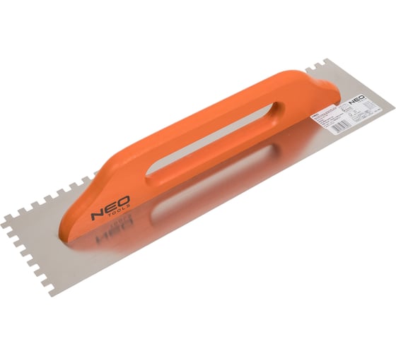 Зубчатая гладилка NEO Tools 480х128 мм зуб 8х8х8 мм деревянная ручка 50-182