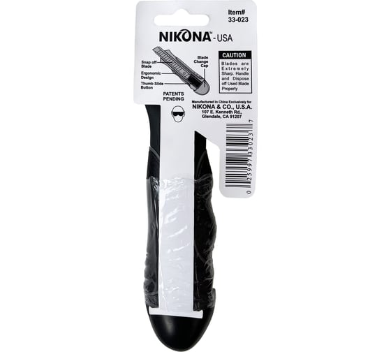 Нож с выдвижным лезвием и с отламывающимися сегментами NIKONA 18мм 33-023