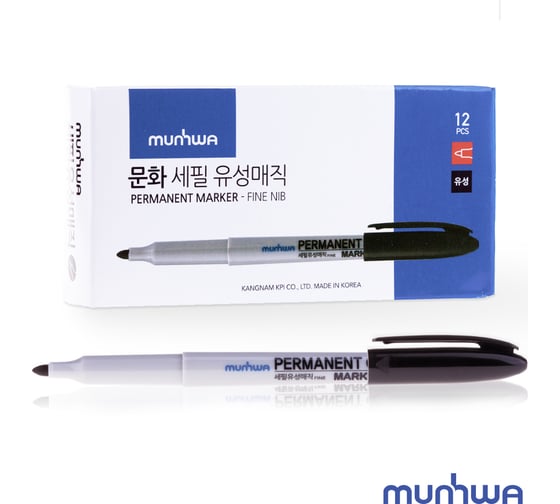 Перманентный маркер Munhwa черный, пулевидный, 1,5мм FPM-01