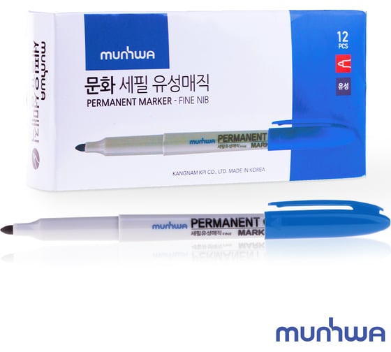 Перманентный маркер Munhwa синий, пулевидный, 1,5мм FPM-02