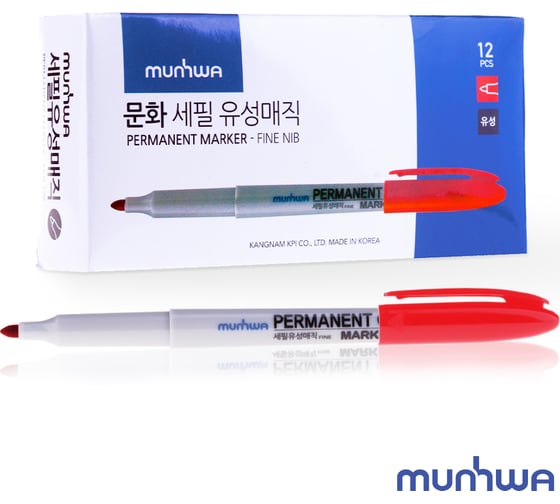 Перманентный маркер Munhwa красный, пулевидный, 1,5мм FPM-03